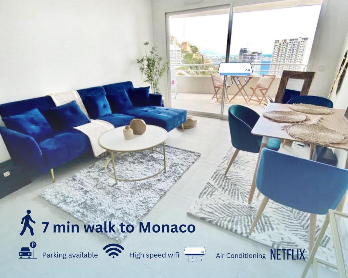 Luxurious Flat At 5 Min By Walk To Monaco, Free Parking And Sea View Lägenhet Beausoleil Exteriör bild